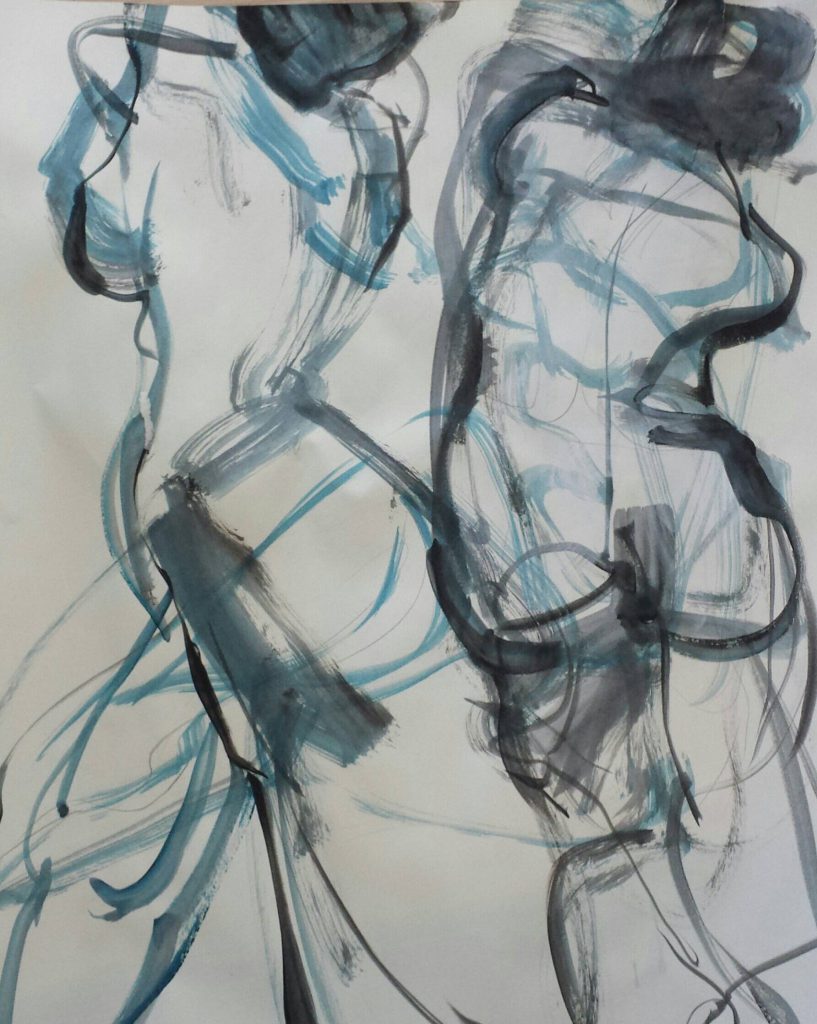 Dancing model 2, drawing, 70x50 cm