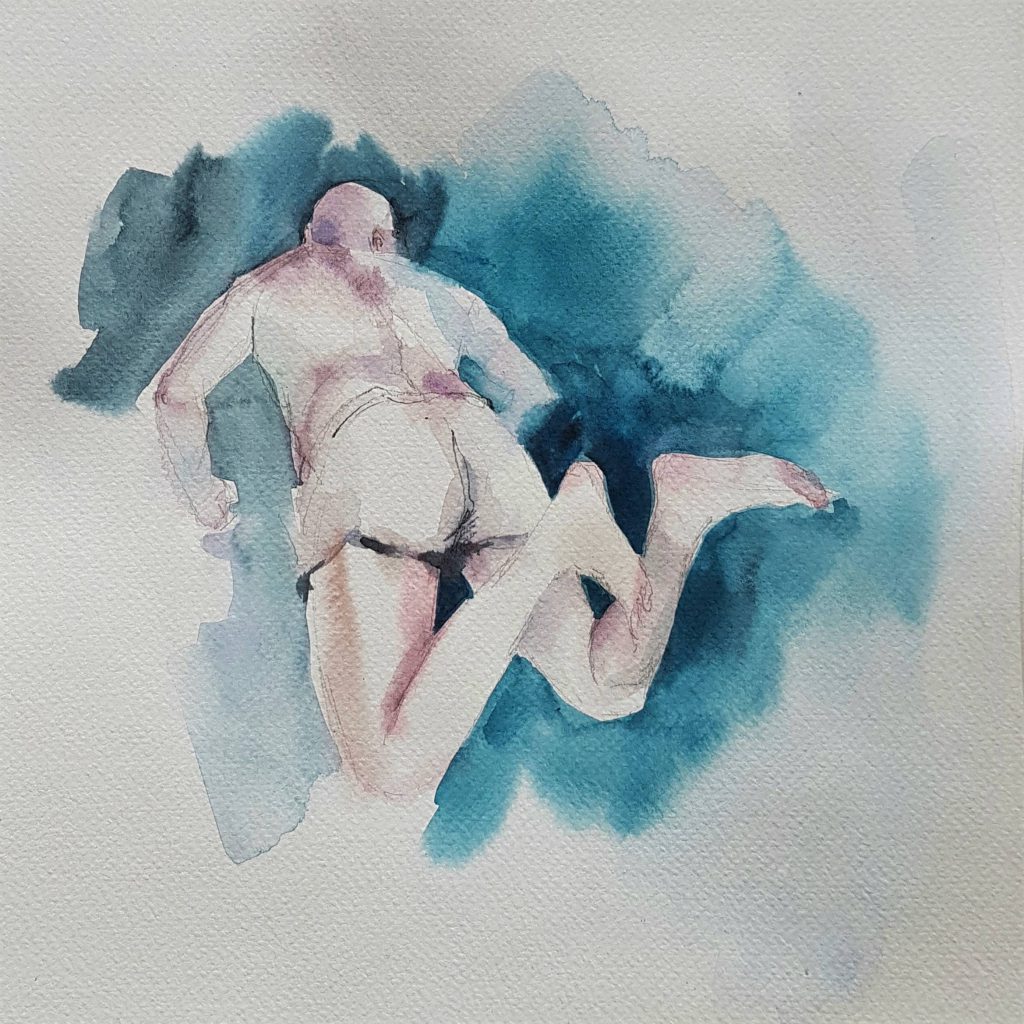 Floating 2, watercolor, 30x30 cm