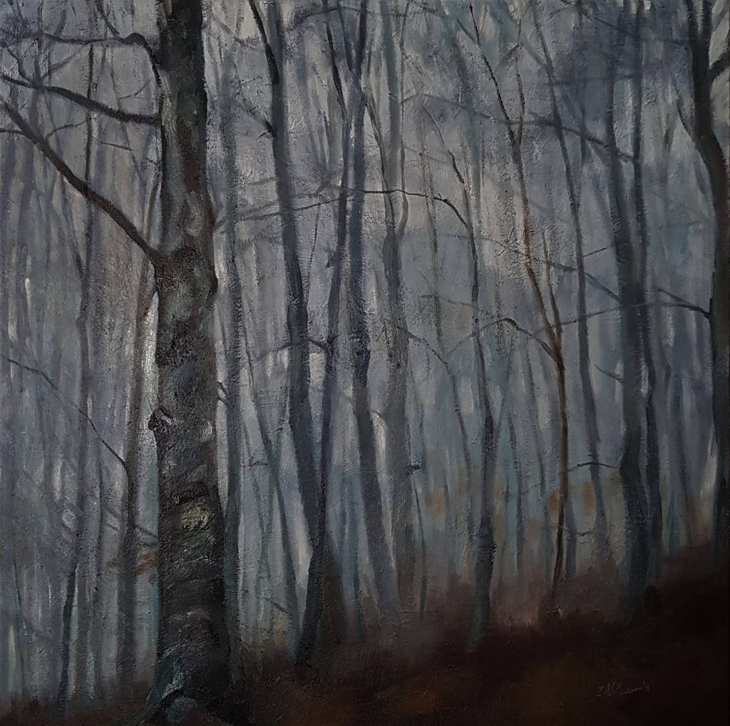 Forêt des Colettes in winter, oilcolor, 60x60 cm