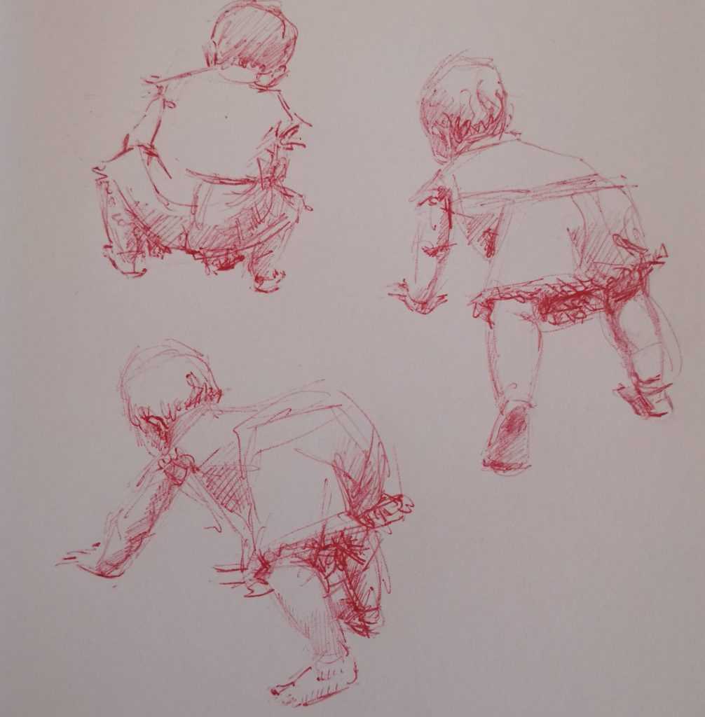Sketches of Kiki, pen, 20x20 cm