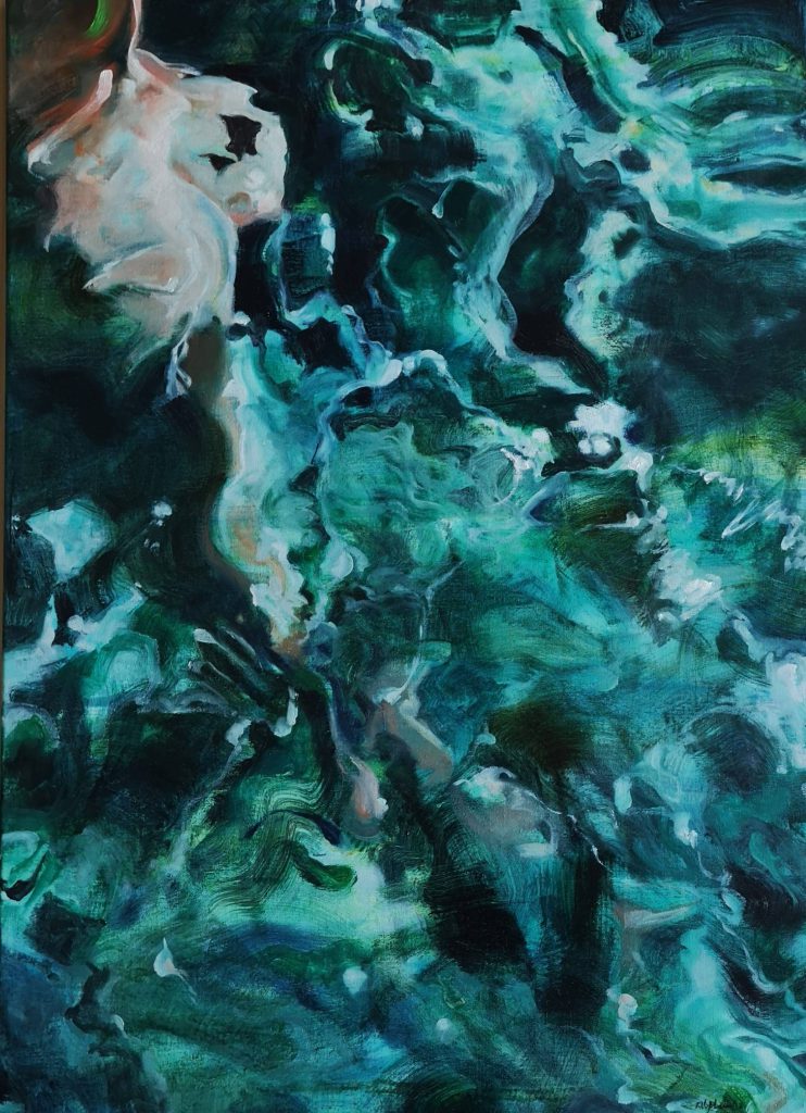 Woman in the water, oilcolor, 100x70 cm