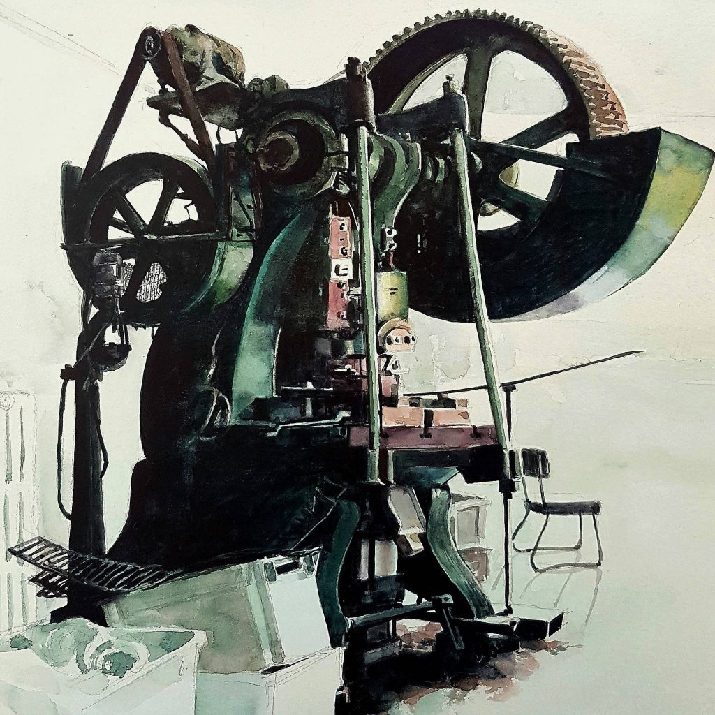 Workshop Couttier, watercolor, 30x30 cm